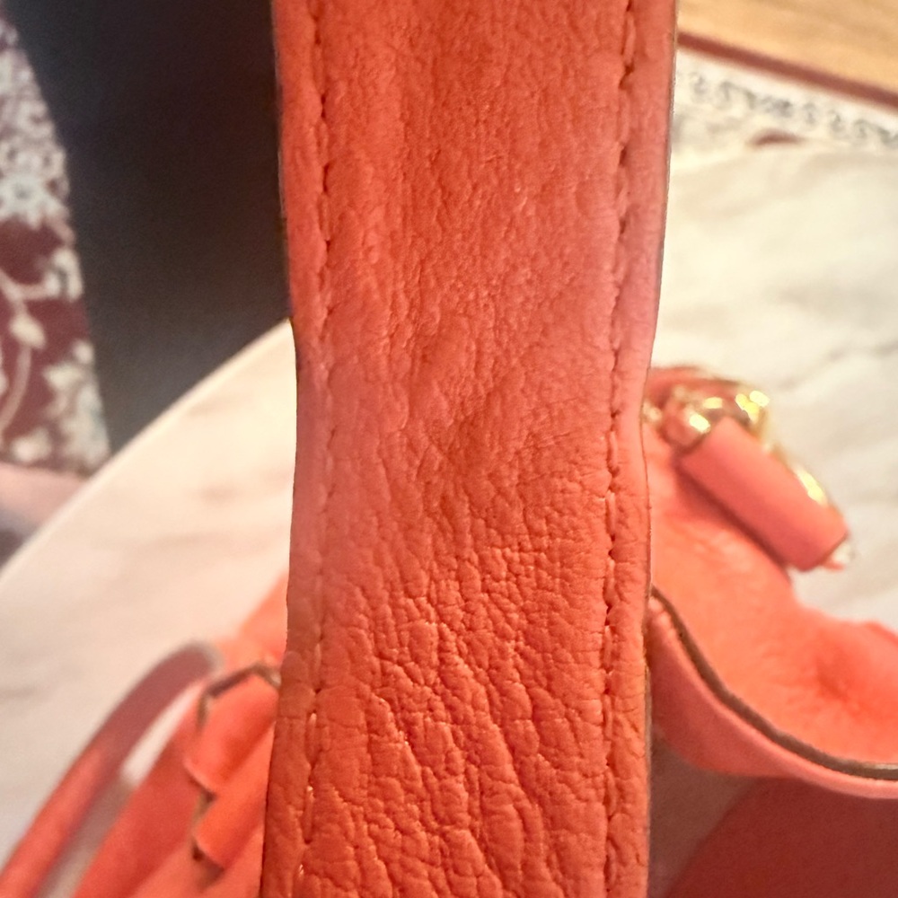 Michael Kors Hamilton Vibrant Red Leather Shoulder Bag with Gold Accents - Picture 15 of 16